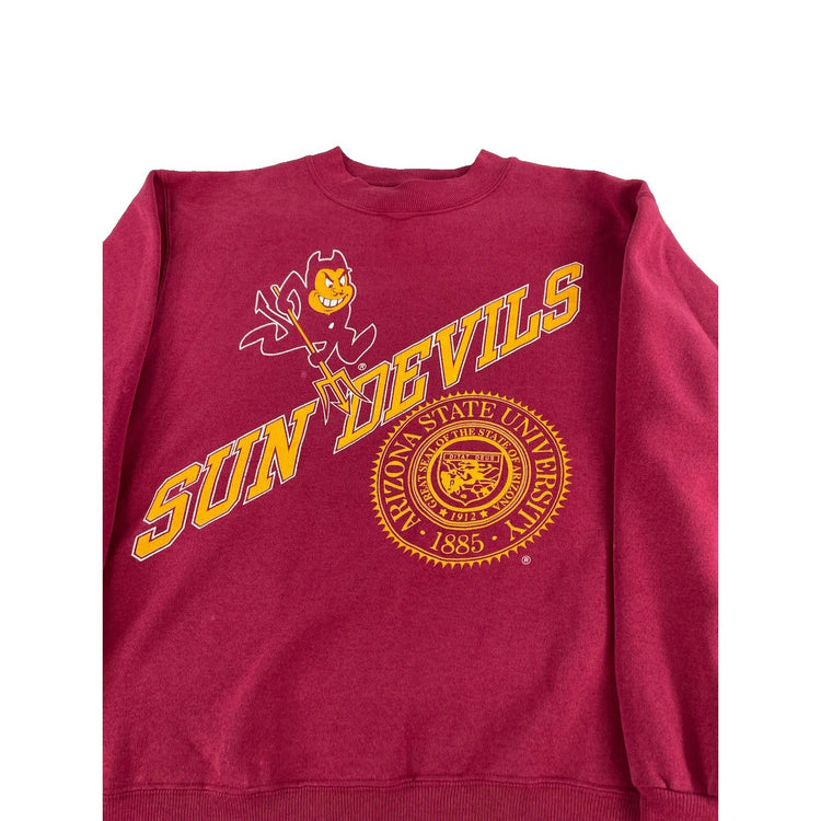 Mens Vintage Hanes ASU Sun Devils Sweatshirt Red Size L