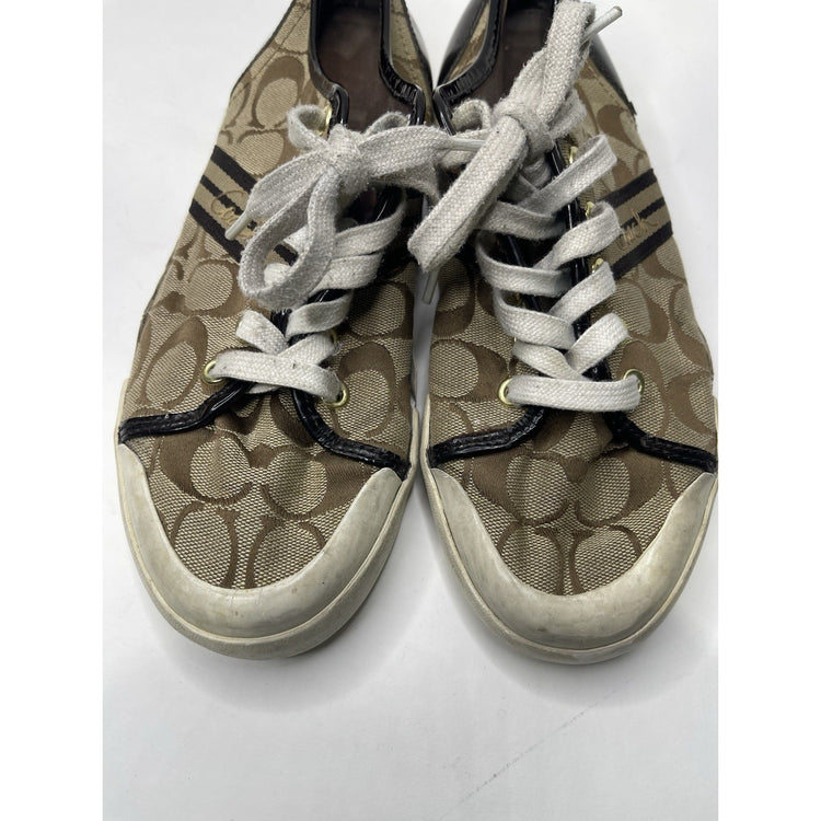 WOMENS COACH SIGNATURE Folly LACE UP TENNIS ATHLETIC FASHION SHOE Size 8