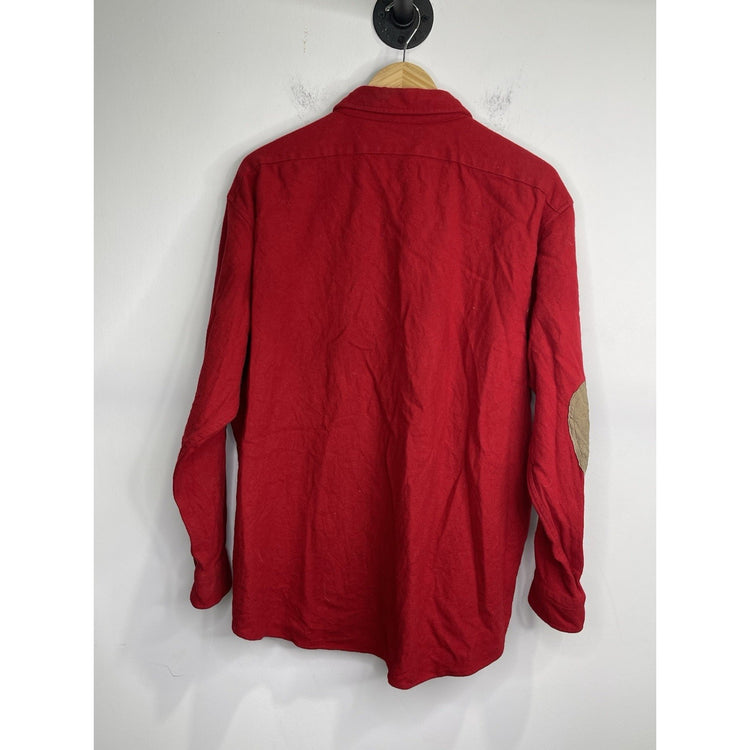 Men’s Pendleton Lodge Red Shirt 100% Pure Virgin Wool Long Sleeve Western Sz 2XL
