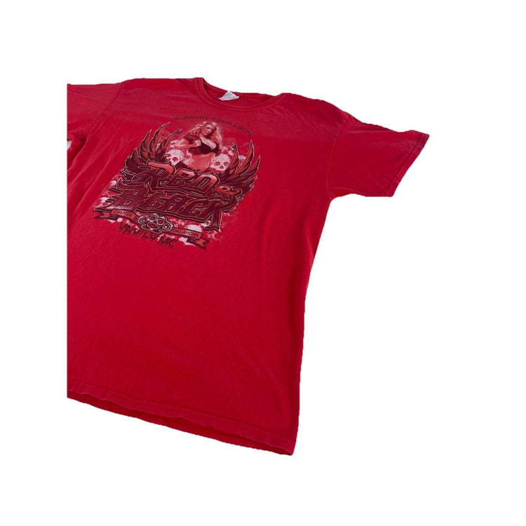 Mens Gildan VNV/LV MC Red Oklahoma Graphic T Shirt Size Large