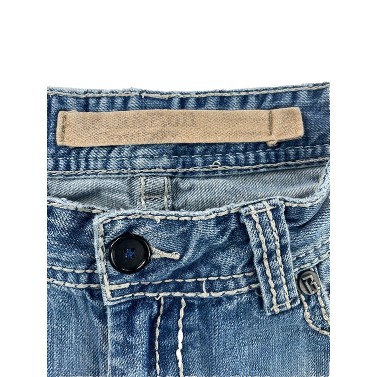 Men’s Rock&Roll Cowboy Relaxed Bootcut Lightwash Blue Jeans Size 34