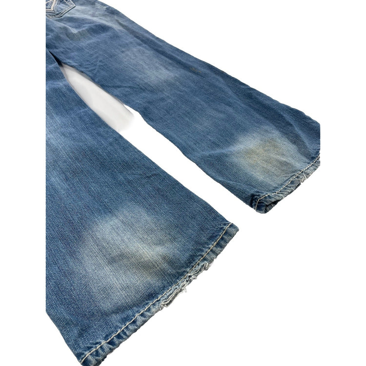 Men’s Rock&Roll Cowboy Relaxed Bootcut Lightwash Blue Jeans Size 34