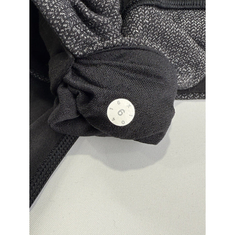 Womens Lululemon Size 6 Black Leggings With Grey Waistband
