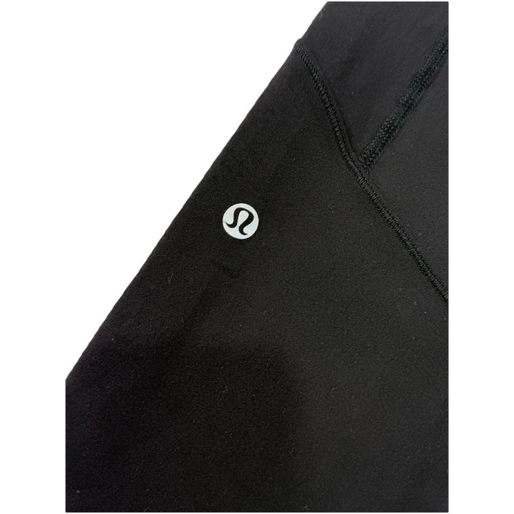 Womens Lululemon Size 6 Black Leggings With Grey Waistband