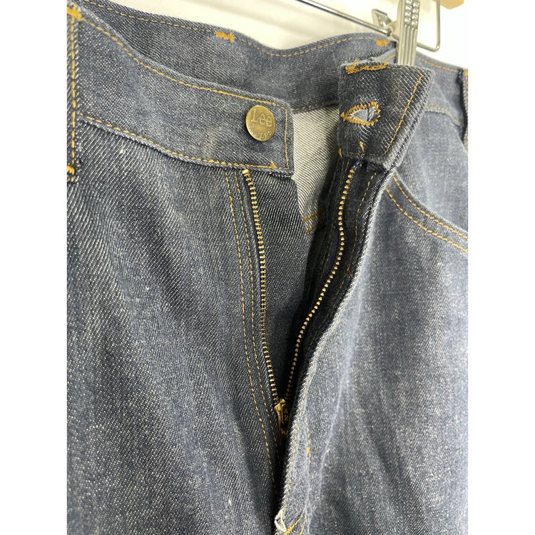 Men’s VTG Lee Regular Straight Jeans Stretch Regular Fit Dark Blue 35x33