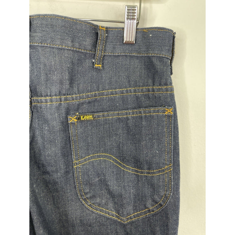 Men’s VTG Lee Regular Straight Jeans Stretch Regular Fit Dark Blue 35x33