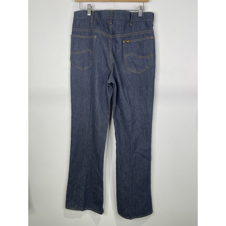 Men’s VTG Lee Regular Straight Jeans Stretch Regular Fit Dark Blue 35x33