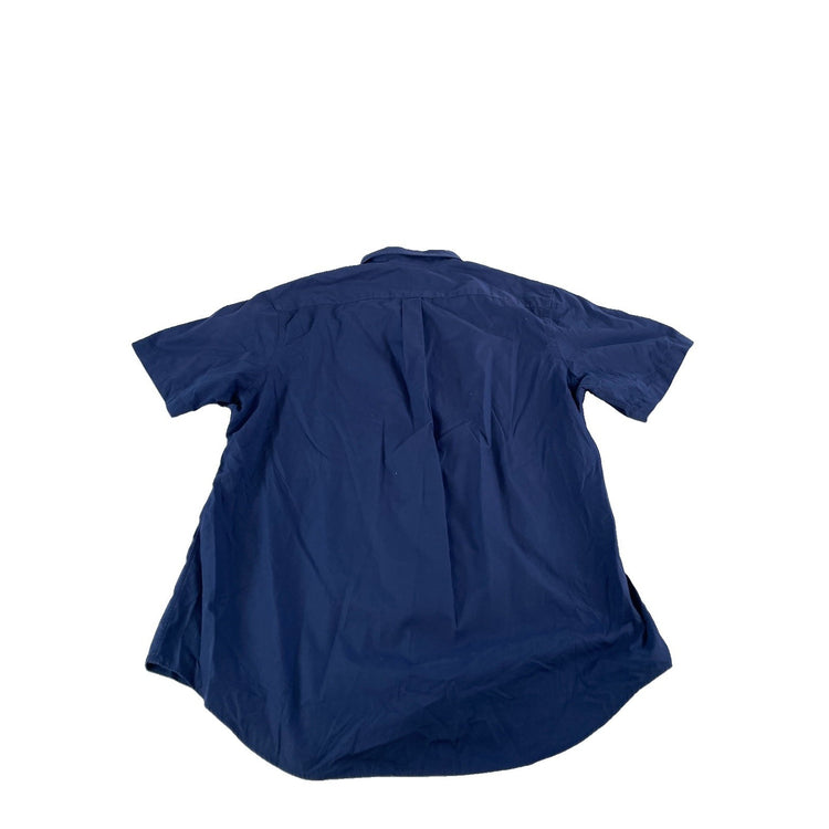 Mens Polo Ralph Lauren Navy Blue Short Sleeve Button Down Shirt Size XL