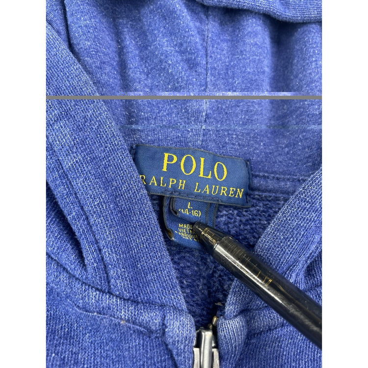 Mens Polo Ralph Lauren Size Large Navy Blue ‘polo’ Zip Up Jacket