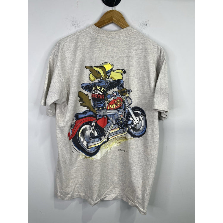 Vintage 1993 Warner Bros. Single Stitch Wile E. Coyote Gray T-Shirt Men's Size L