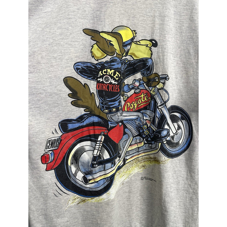 Vintage 1993 Warner Bros. Single Stitch Wile E. Coyote Gray T-Shirt Men's Size L