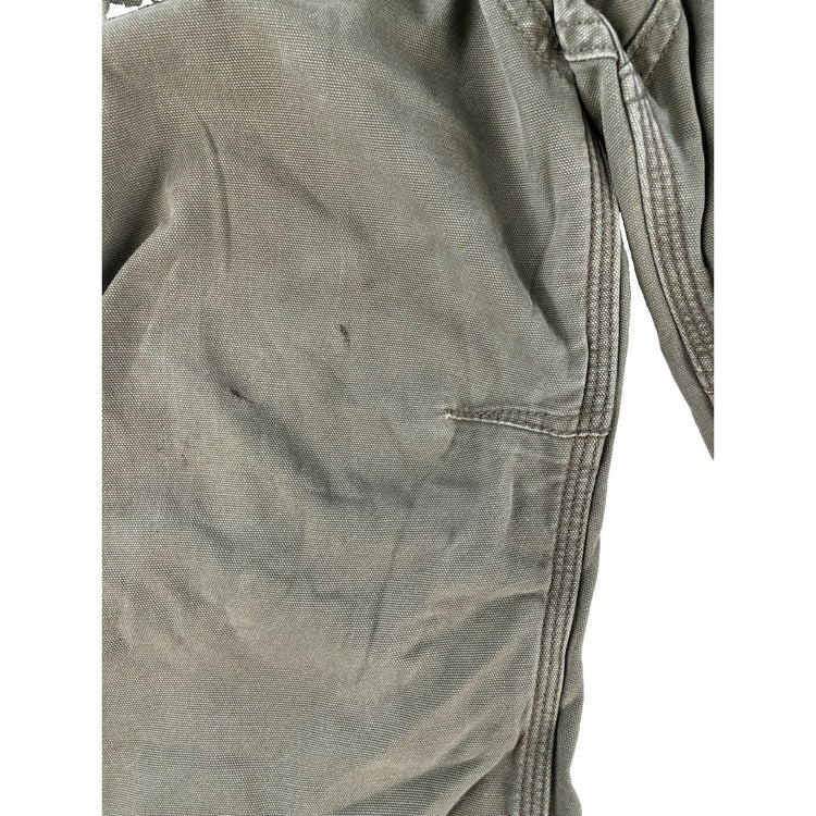 Mens Carhartt Moss Green Relaxed Fit Double Front Canvas Work Pants Size 42x32