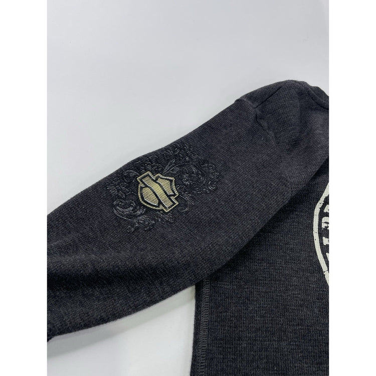 Womens Harley Davidson Motorcycles Grey Long Sleeve T Shirt Size Medium