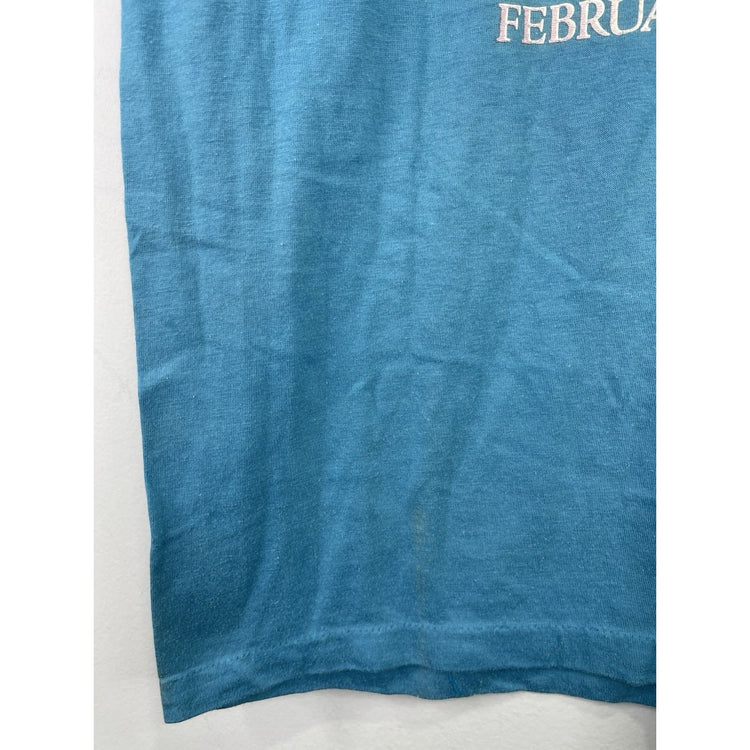 1985 Momus Proclaims Mardi Gras! Galveston Blue T-shirt Size L 42-44