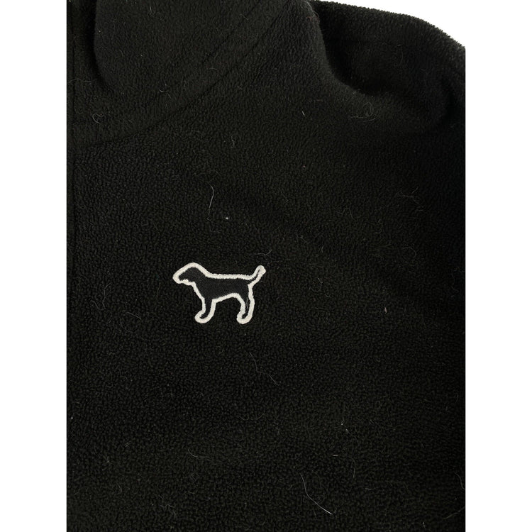 Womens Victoria Secret PINK Fleece Black Quarter Zip Pullover Dog Logo Size L