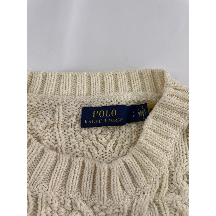 Womens Ralph Lauren Size Large White Knitted Sweater