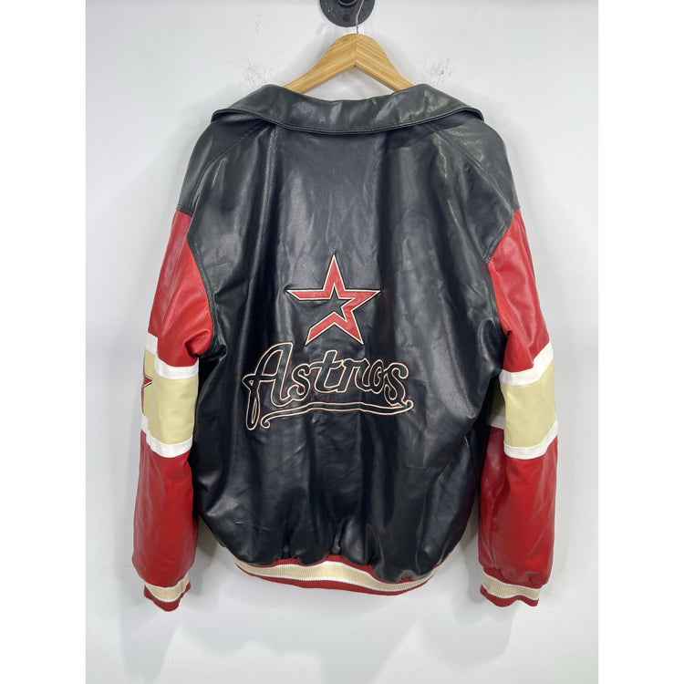 Men’s Vintage Leather G Sports Houston Astros Lined Bomber Jacket Sz L