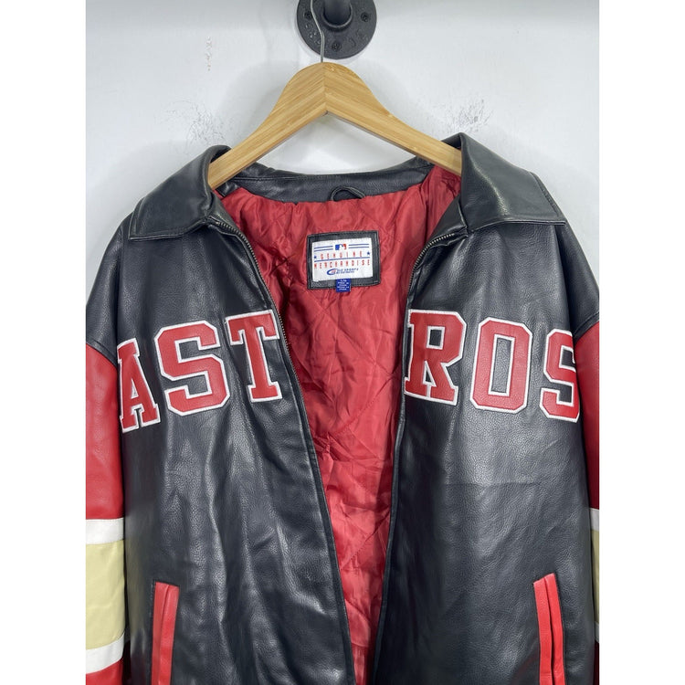 Men’s Vintage Leather G Sports Houston Astros Lined Bomber Jacket Sz L