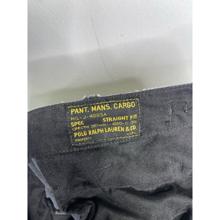 Men’s Vintage Polo Ralph Lauren Pants Blue Cargo Workwear Trooper Sz 34x29