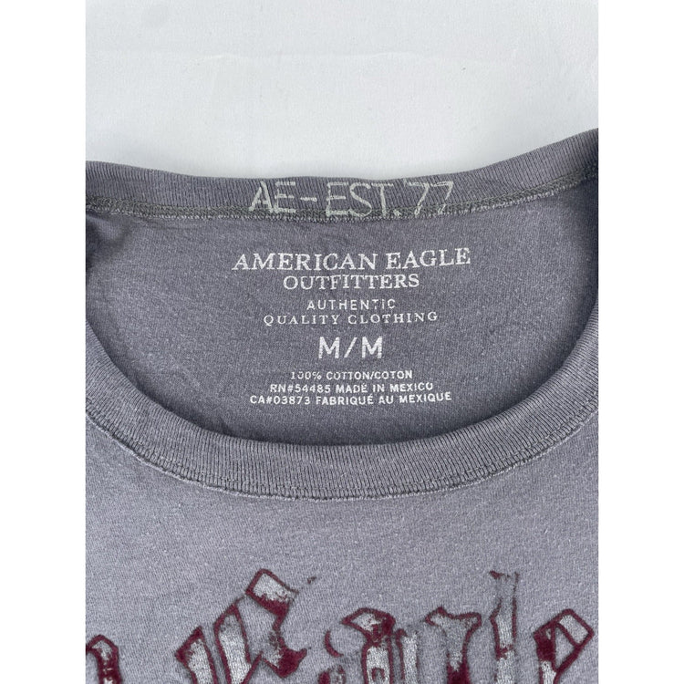 Mens Y2K American Eagle Gray T Shirt Size Medium
