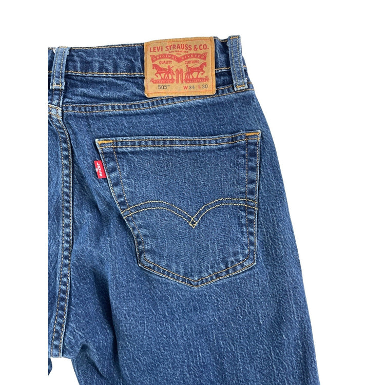 Mens Levis 505 Blue Denim Jeans Size 34
