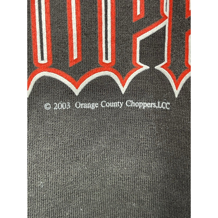 Vintage 2003 Men’s Orange County Choppers Flames Crewneck Biker Pullover Shirt Size 2XL