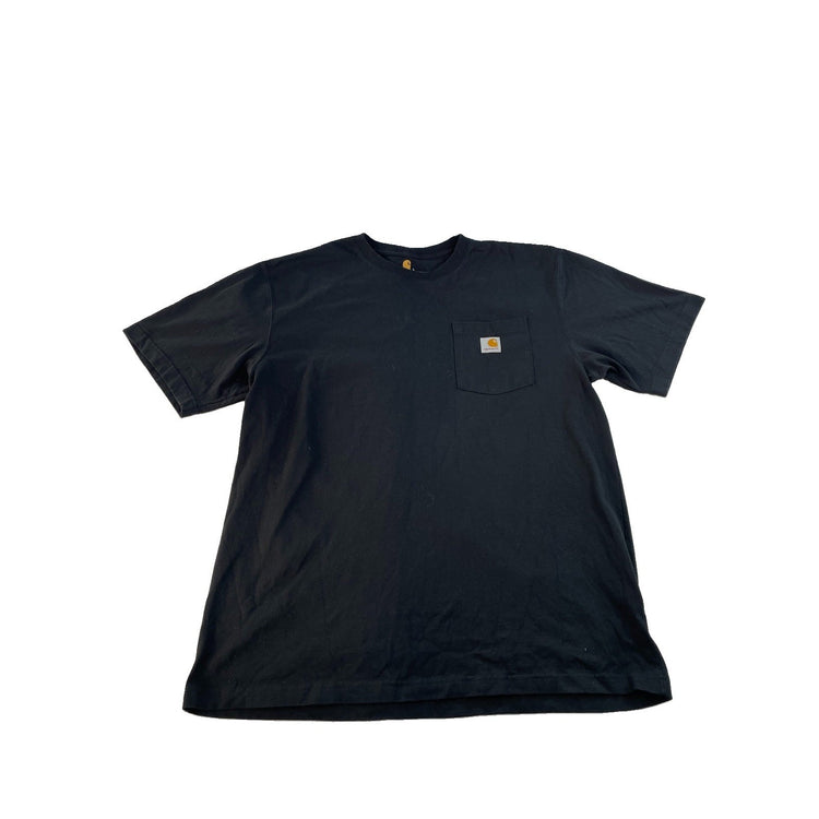 Mens Carhartt Basic Solid Black Short Sleeve Pocket T-Shirt Size L