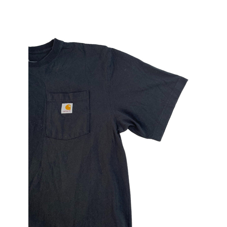 Mens Carhartt Basic Solid Black Short Sleeve Pocket T-Shirt Size L