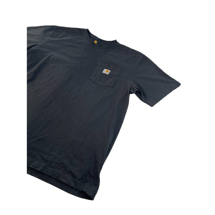 Mens Carhartt Basic Solid Black Short Sleeve Pocket T-Shirt Size L