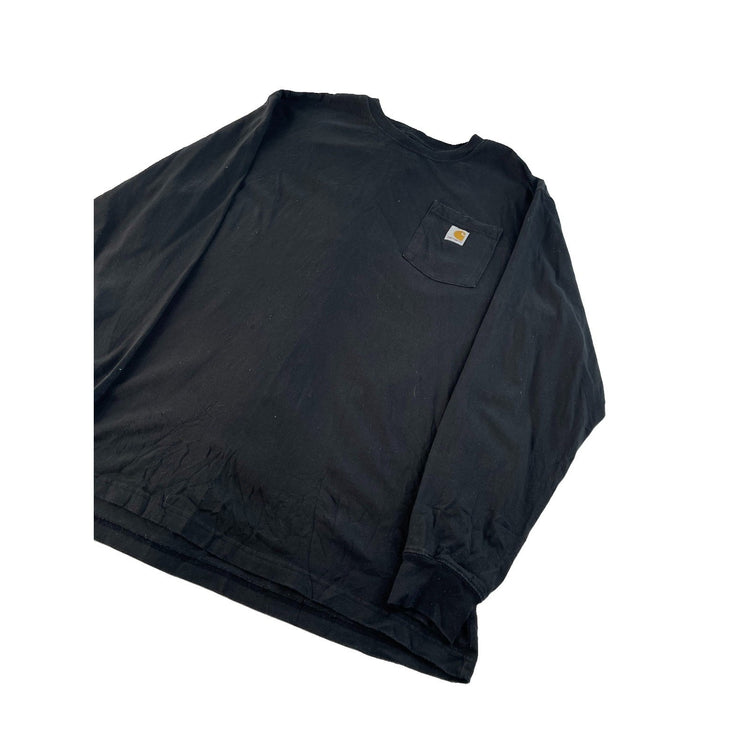 Men's Carhartt Long Sleeve Loose Fit Pocket T-Shirt Black Size XL