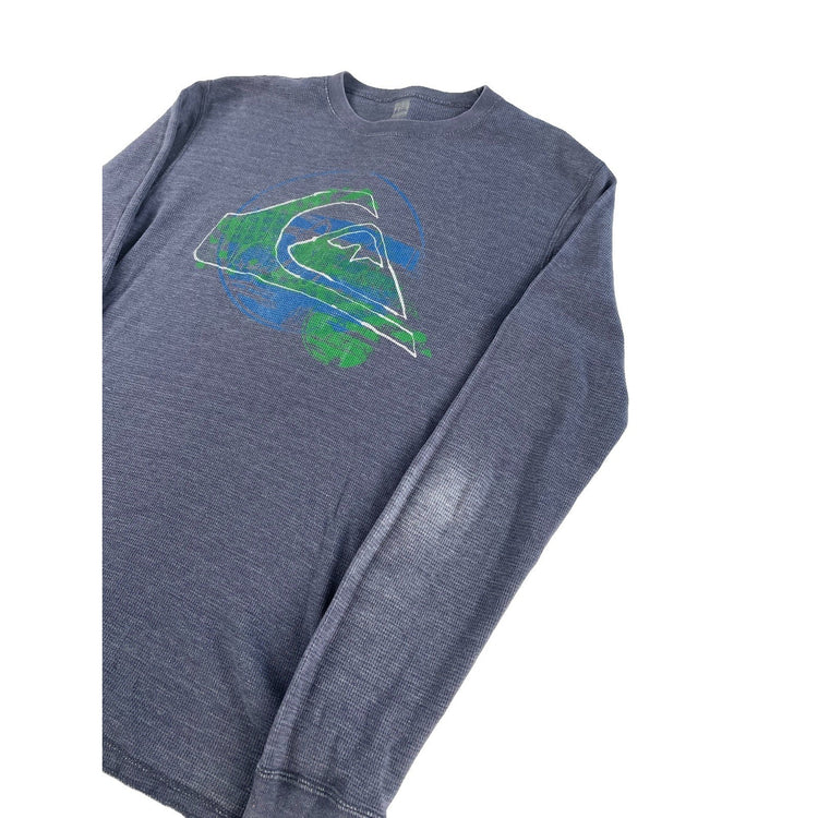Mens Quiksilver Gray Thermal Long Sleeve Graphic Shirt Size S