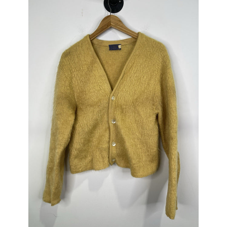 Women’s VTG Pendleton Yellow 100% Virgin Wool Yellow Button Up Cardigan Sz Large