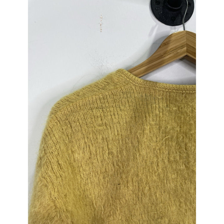 Women’s VTG Pendleton Yellow 100% Virgin Wool Yellow Button Up Cardigan Sz Large