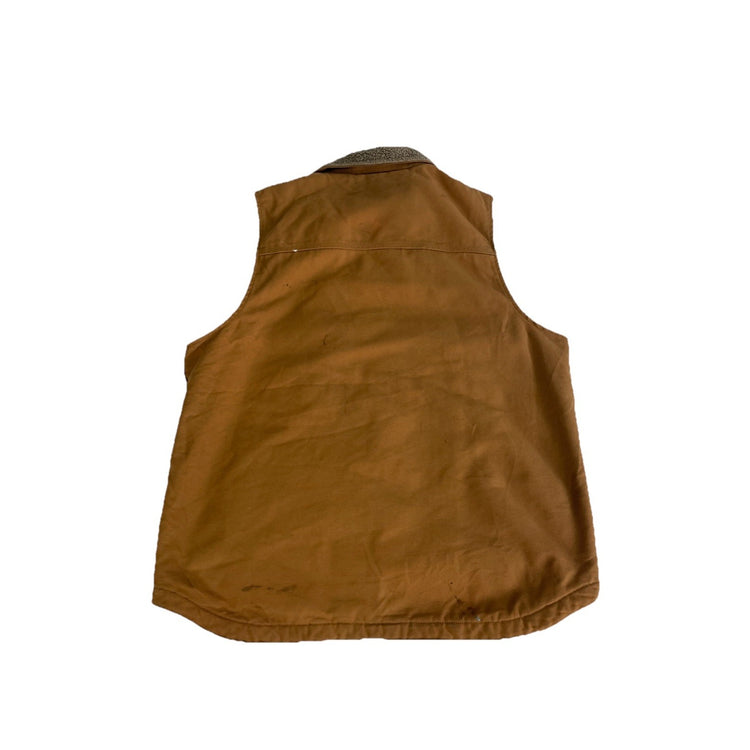 Mens Carhartt Tan Loose Fit Sherpa Lined Mock Neck Vest Size Medium