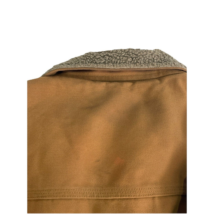 Mens Carhartt Tan Loose Fit Sherpa Lined Mock Neck Vest Size Medium