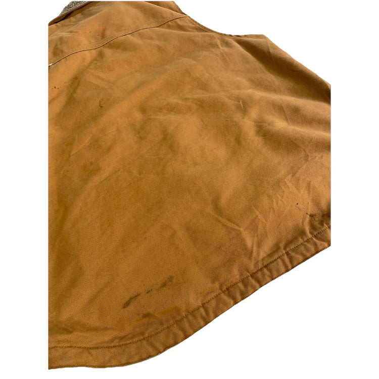 Mens Carhartt Tan Loose Fit Sherpa Lined Mock Neck Vest Size Medium