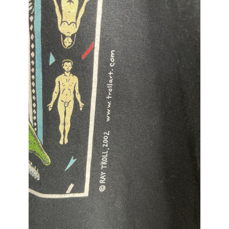 Men’s Graphic Ray Troll 2002 Spawn Till You Die T Shirt Gildan Tag Sz L