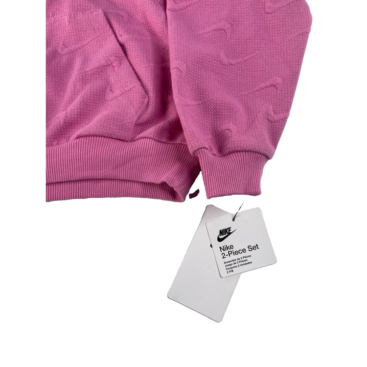 Youth Girls Nike Pink Pullover Hoodie Small Logo Size 5-6