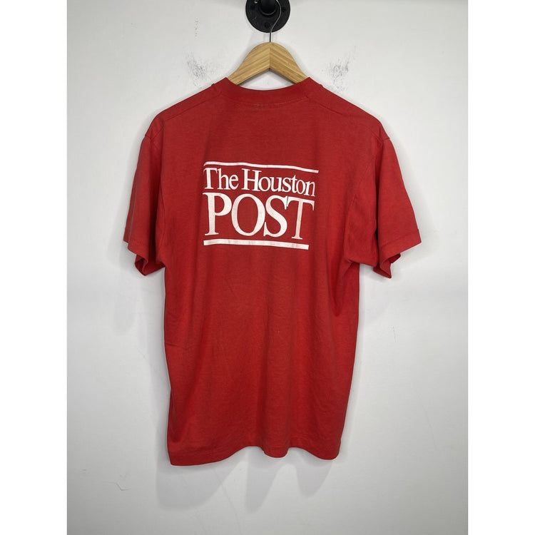 Men’s Vintage Red The Houston Post Short Sleeve Graphic T Shirt Sz XL