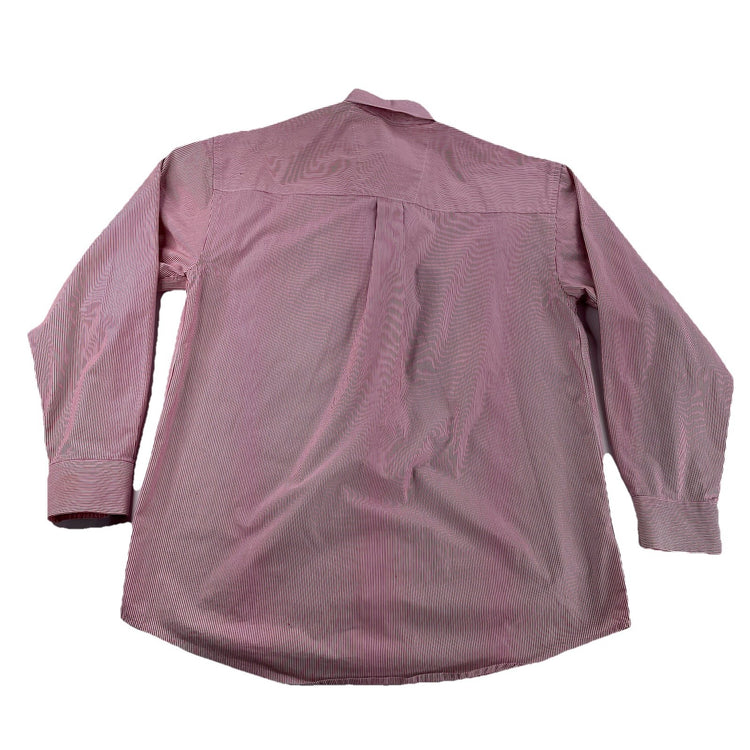 Men George Straight Collection Wagner RedStriped LongSleeve ButtonUp Shirt SizeL