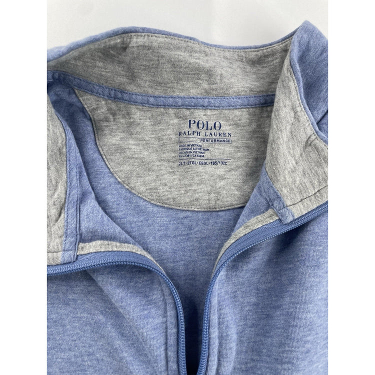 Mens Polo Ralph Lauren Size 2XLT Light Blue Quarter Zip Sweater