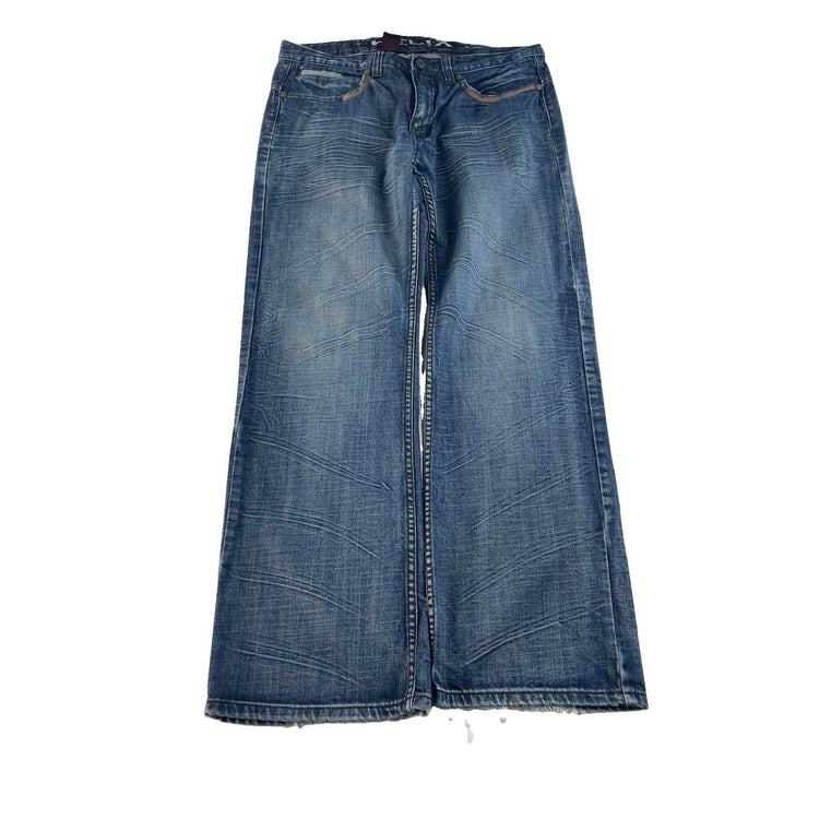 Men's Helix Black Label BootCut Blue Denim Jeans Size 34x30