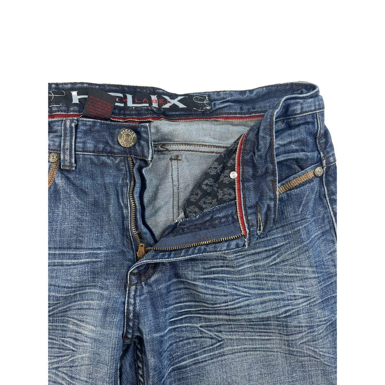 Men's Helix Black Label BootCut Blue Denim Jeans Size 34x30