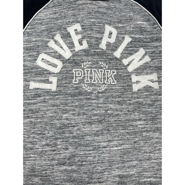 Women’s PINK Victoria Secret Gray & Black Sweatshirt Size S
