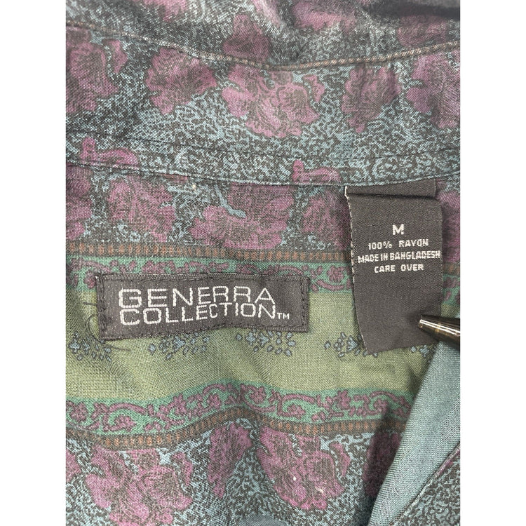 Mens Tasso Elba SageGreen Regular Fit Paisley Longsleeve Button-Up Shirt Size M