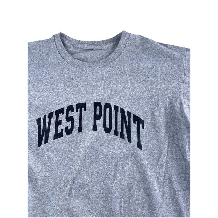 Mens Heatherd Gray Solid “West Point “ Print T-Shirt Size Xl