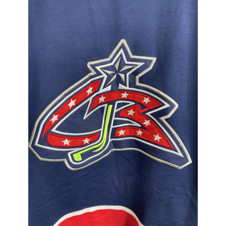 Vintage Men’s Columbus Blue Jackets Jersey Blue Stitch Logo NHL Hockey Sz Large