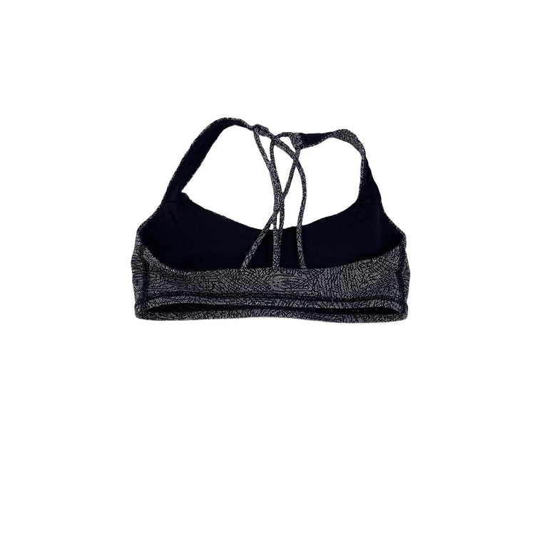 Women's Lululemon Black and White Patterned Strappy Sports Bra Size 4
