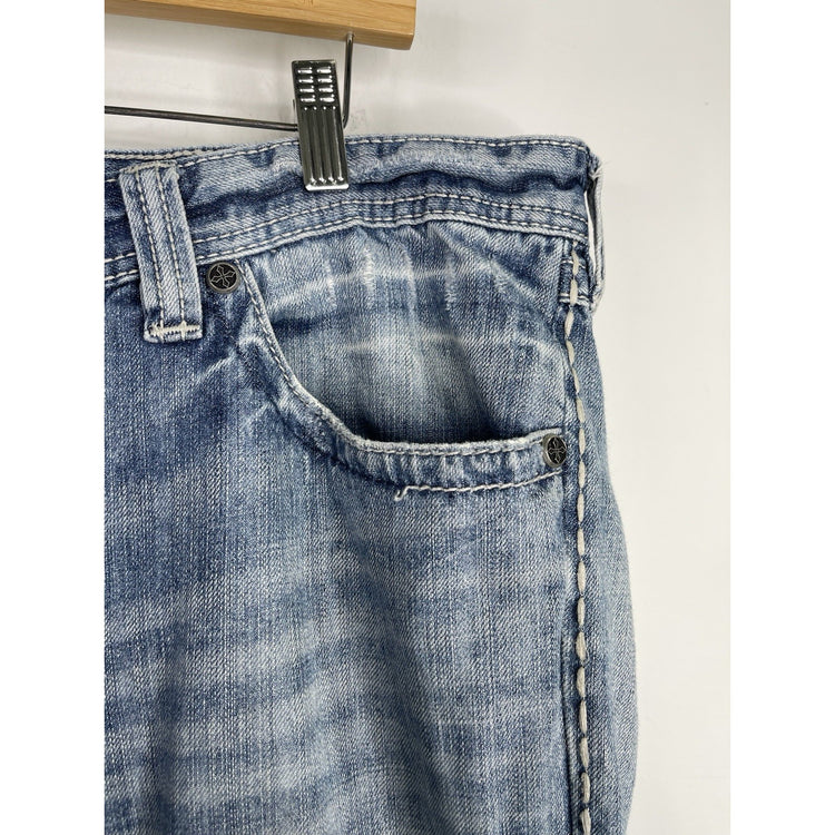 Men’s Affliction Cooper Long Blue Denim Jeans Size 38