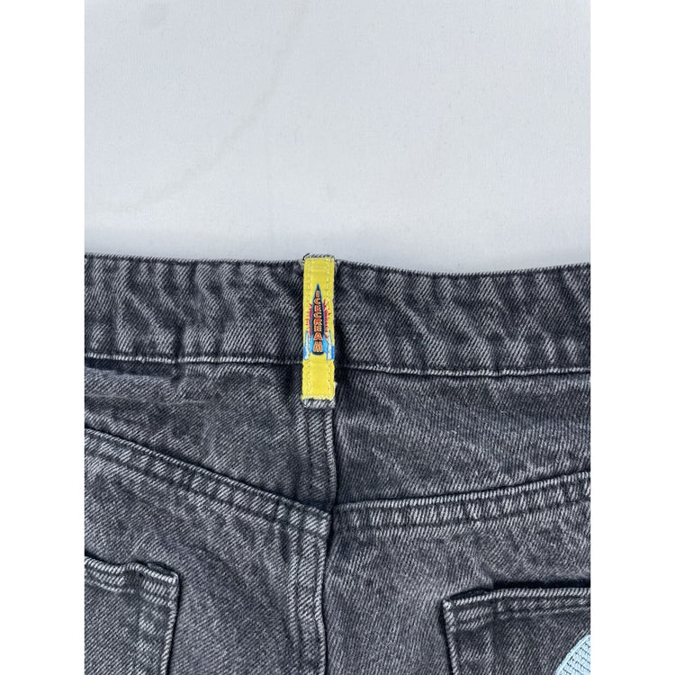Mens Icecream Running Dog Black Denim Jeans Size 38